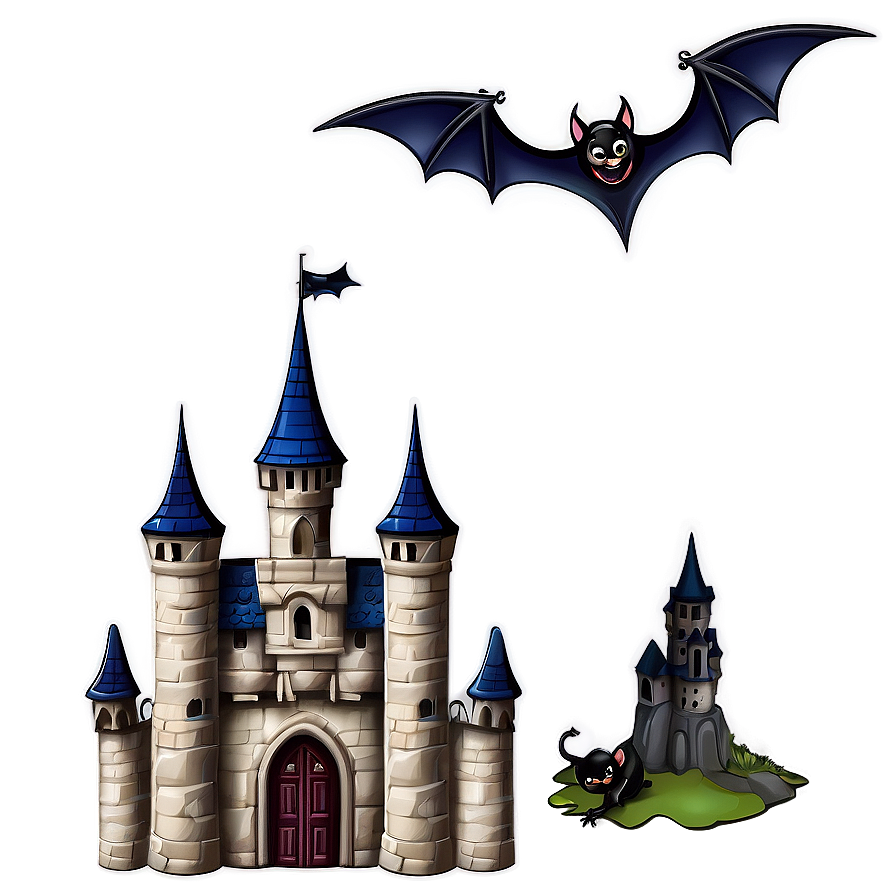 Bats And Gothic Castle Png 05232024