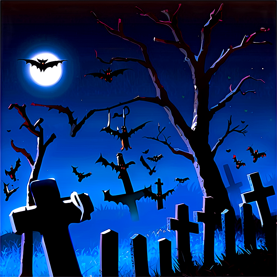 Bats Over Graveyard Png 05232024