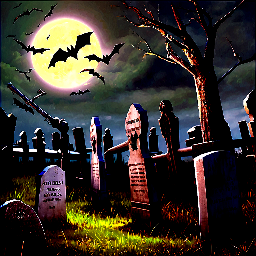 Bats Over Graveyard Png 05232024