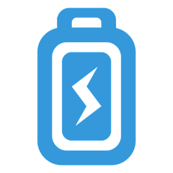 Battery Icon Blueand Black PNG with transparent background