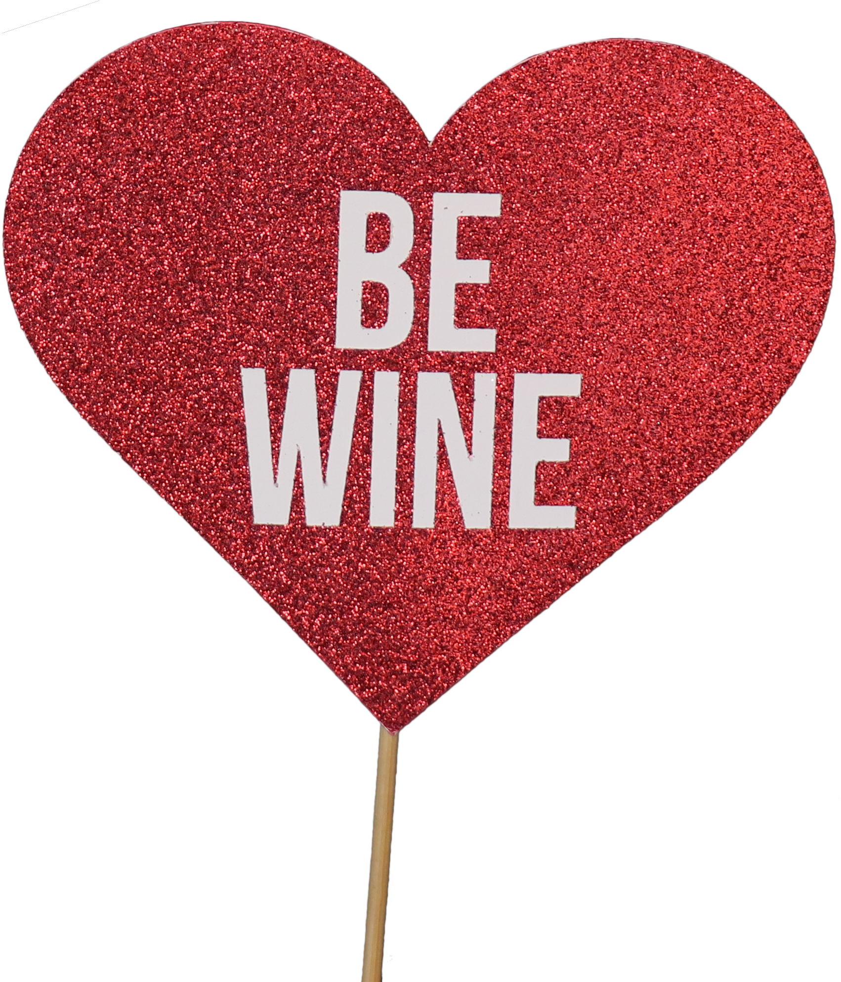 Be Wine Glitter Heart Sign PNG with transparent background