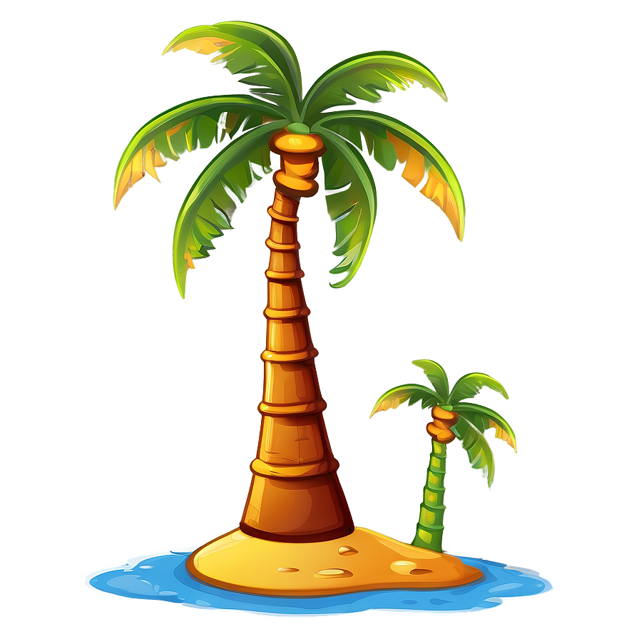 Beach Cartoon Palm Tree Png Gdp83