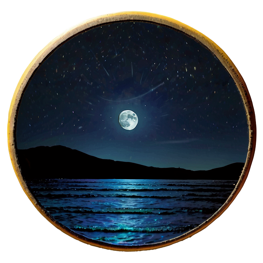 Beach Moonlight View Png 06132024