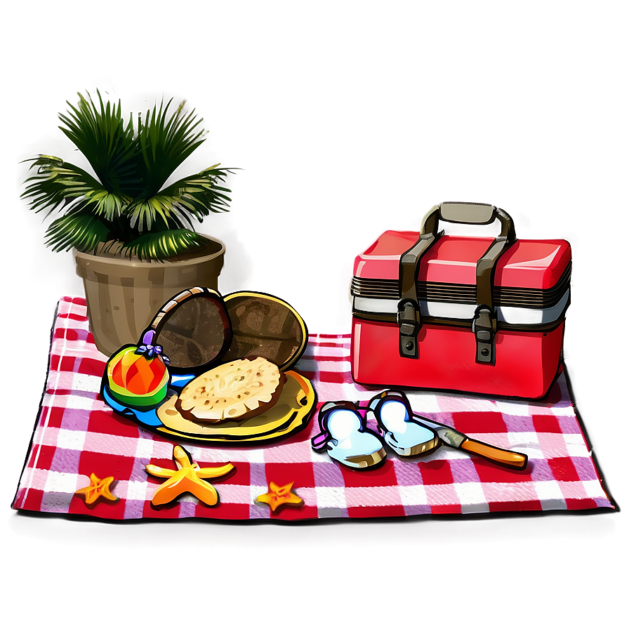 Beach Picnic Setup Png Ovb33