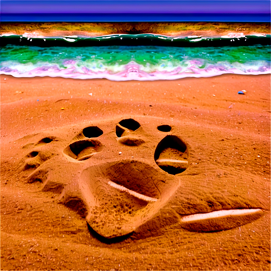 Beach Sand Footprint Trail Png 22