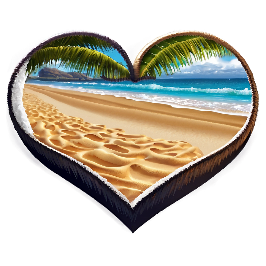 Beach Sand Heart Shape Png Qgn65