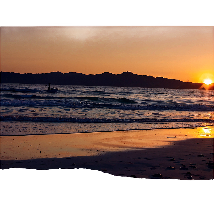 Beach Sand Sunset Silhouette Png 46