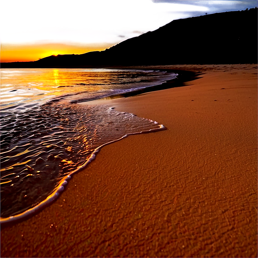 Beach Sand Sunset Silhouette Png 94