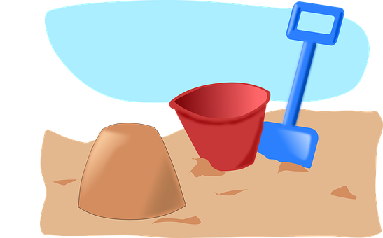 Beach Sandcastle Tools PNG with transparent background