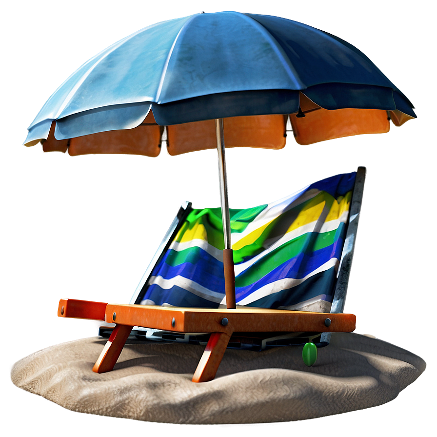 Beach Scene With Umbrella Png Uwj