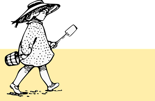 Beach Stroll Illustration PNG with transparent background