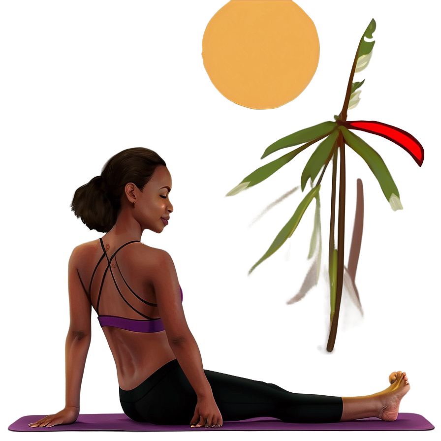 Beach Sunrise Yoga Png Awy