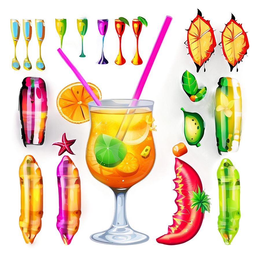 Beach Tropical Cocktails Png 06132024