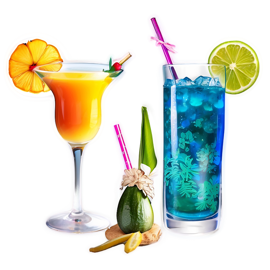 Beach Tropical Cocktails Png Rig