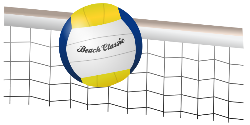 Beach Volleyball Balland Net PNG with transparent background