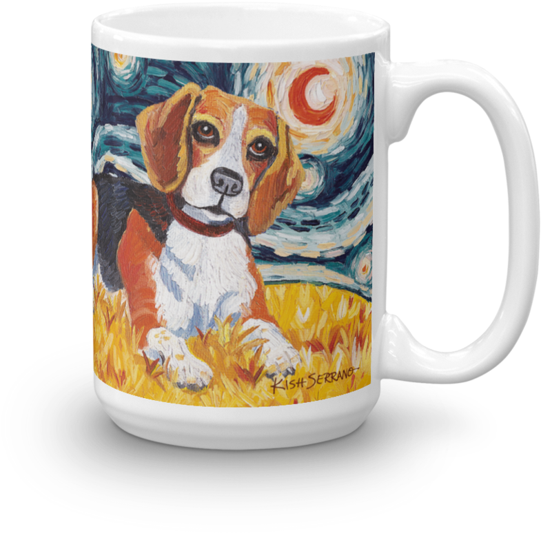 Beagle Starry Night Mug-15oz - Dog, HD Png Download PNG with transparent background