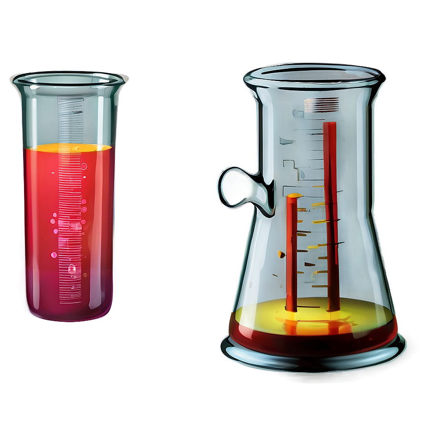 Beaker With Red Chemical Png 16