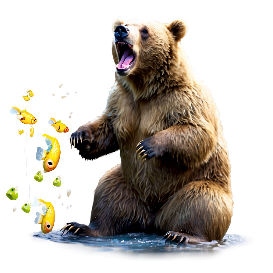 Bear Eating Fish Png Pbk1