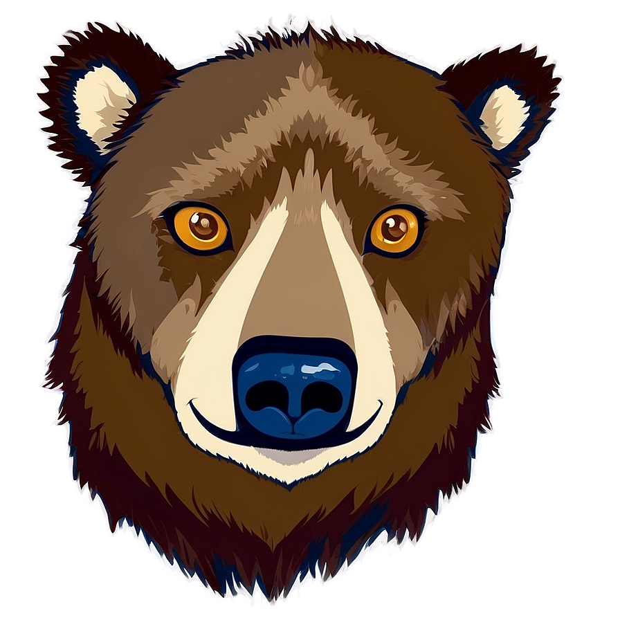 Bear Face Flat Design Png 06292024