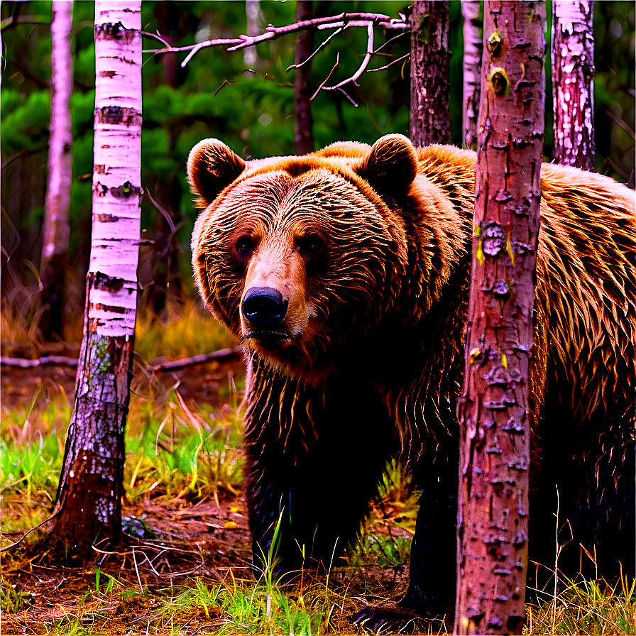 Bear Face In Forest Png 84