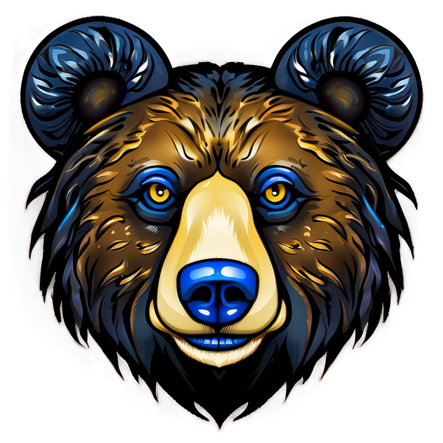 Bear Face Tattoo Design Png 06292024