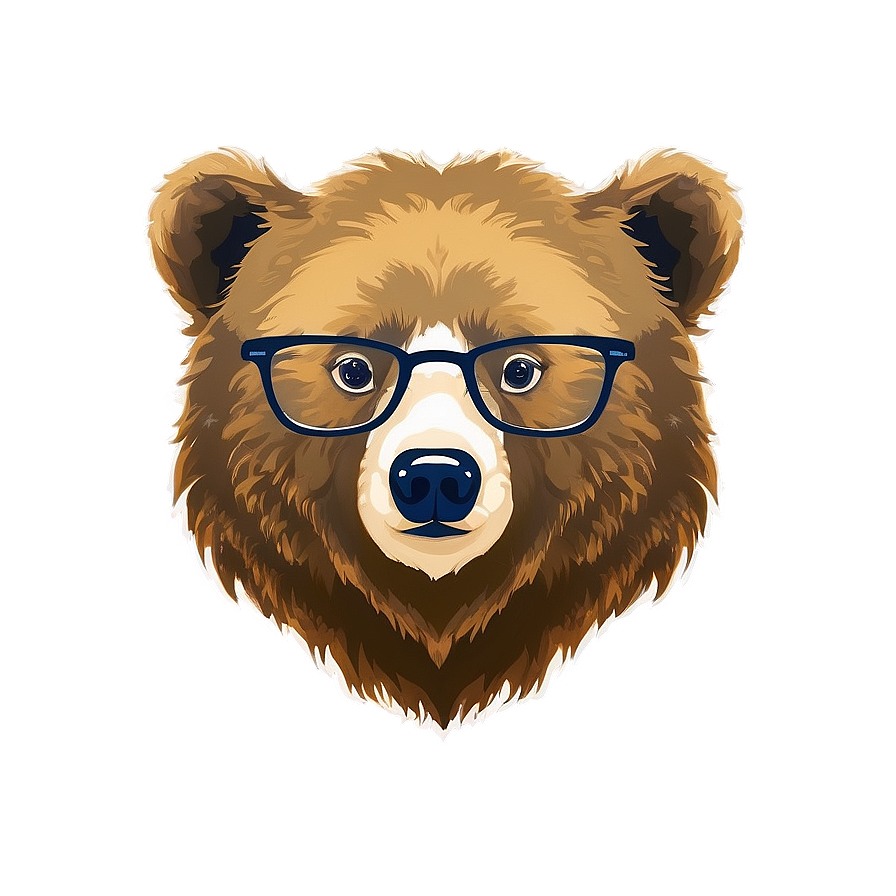 Bear Face With Glasses Png Vpl