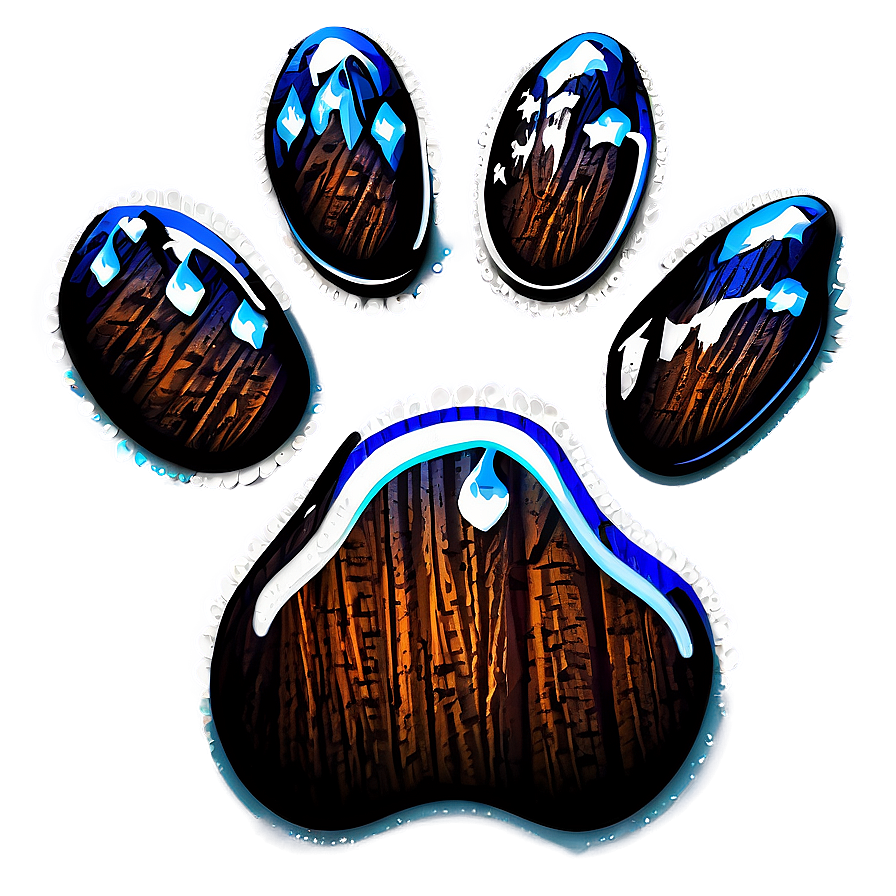 Bear Paw With Snowflakes Png Jro14