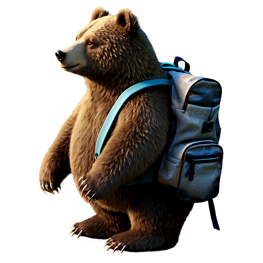 Bear With Backpack Png 05032024