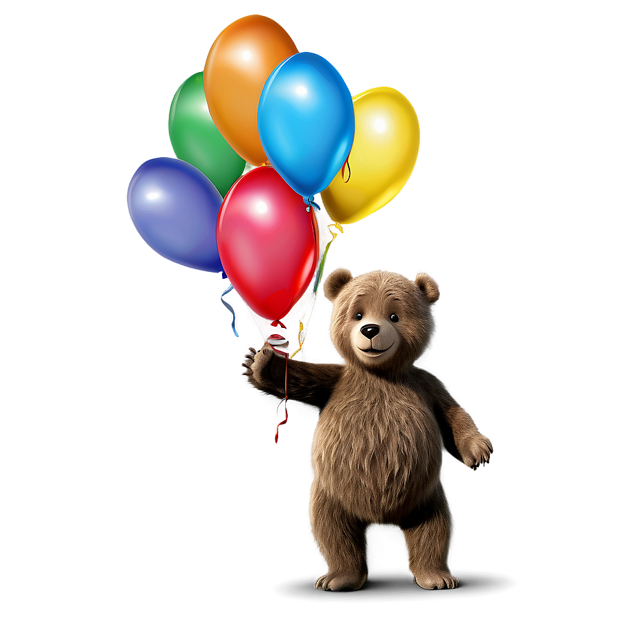 Bear With Balloons Png 7