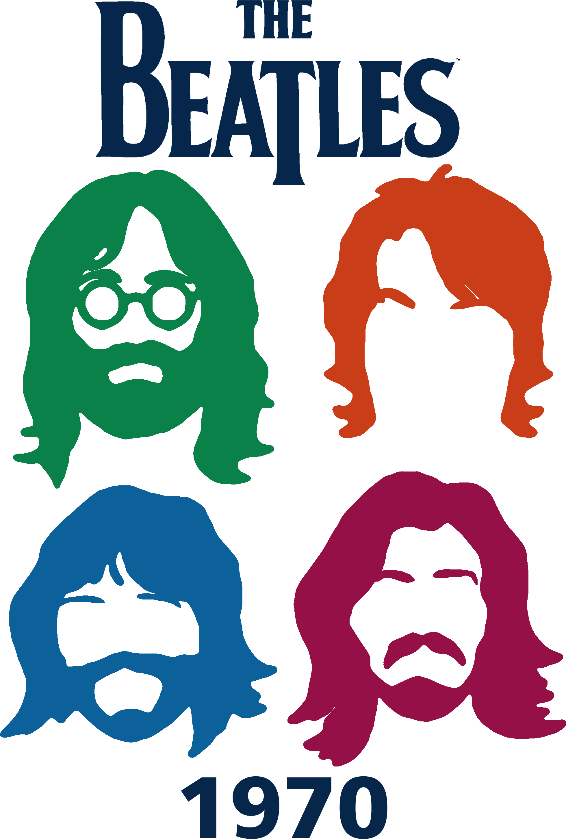 Beatles1970 Colorful Silhouettes