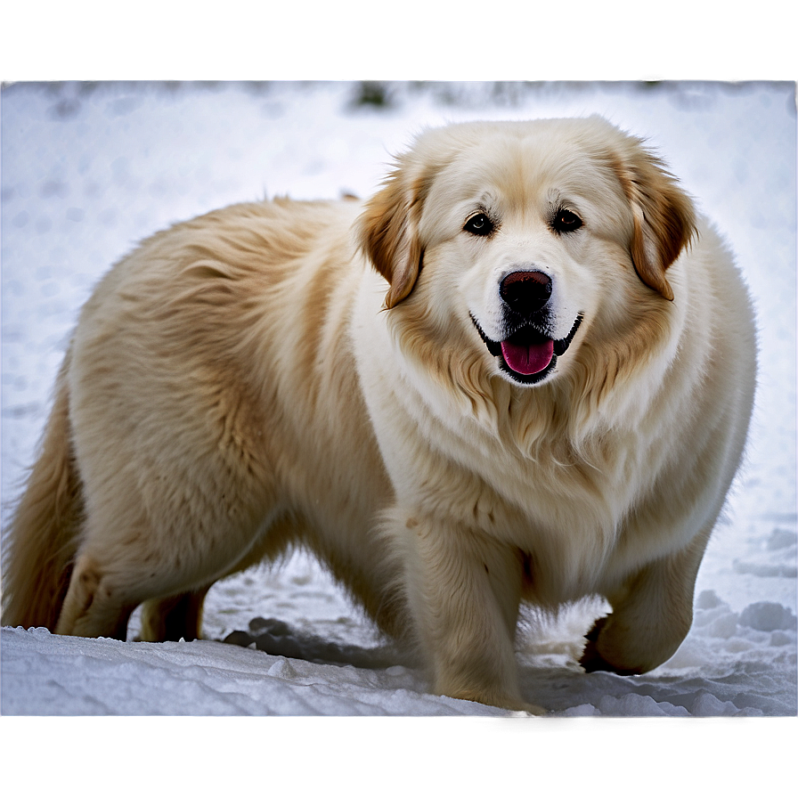 Beautiful Great Pyrenees In Snow Png Adb12