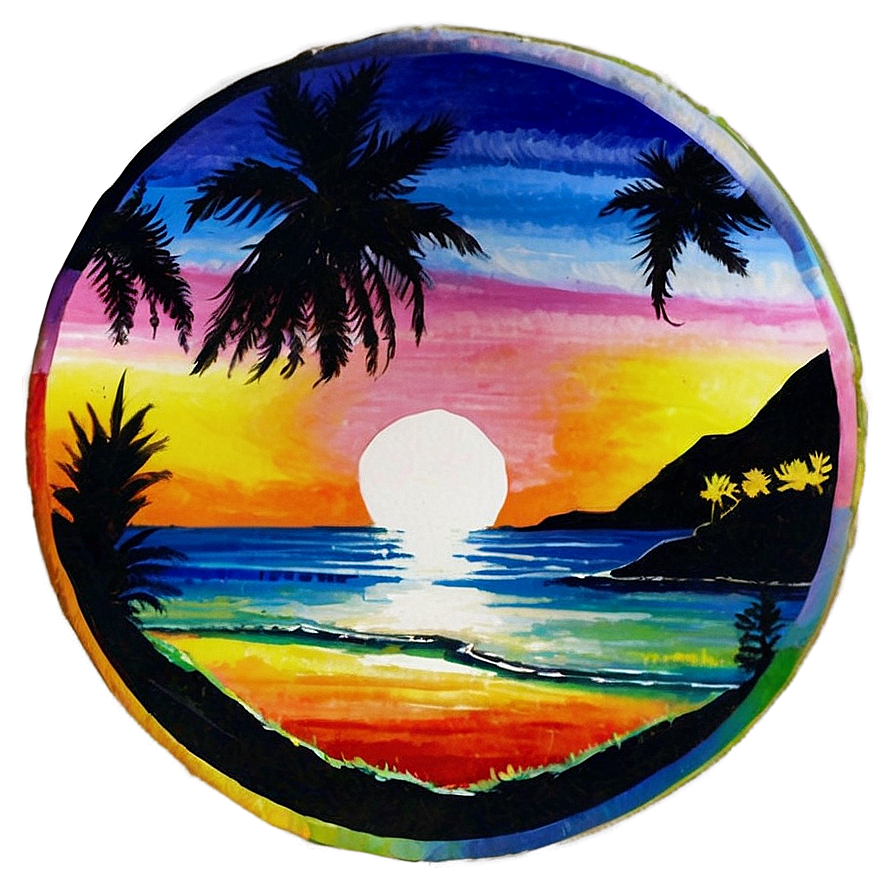 Beautiful Sunset Painting PNG hlf86 PNG with transparent background