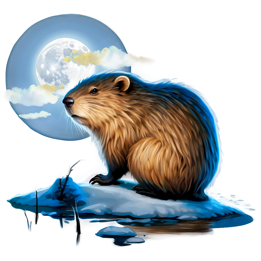 Beaver By Moonlight Png Fba51