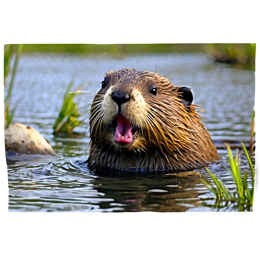 Beaver in Natural Habitat PNG 2 PNG with transparent background