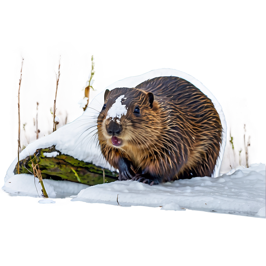 Beaver In Snowy Landscape Png Jij