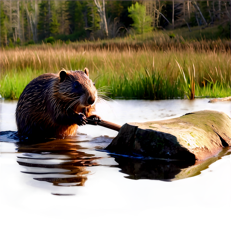 Beaver Making Dam Art Png 47