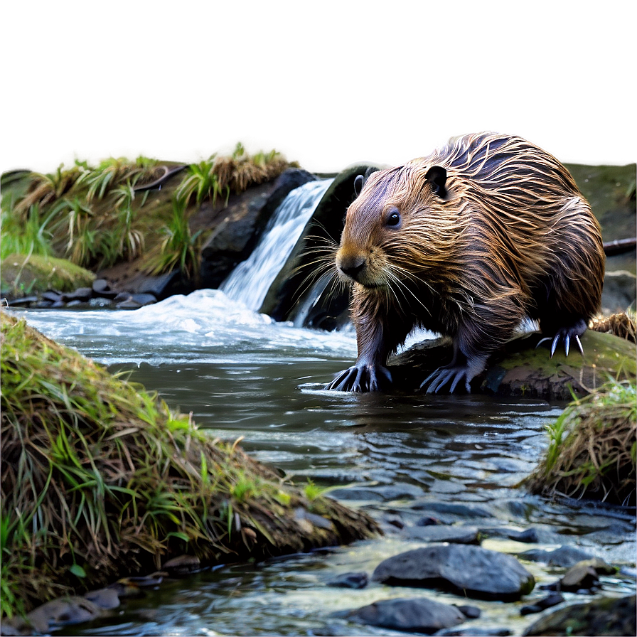 Beaver Making Dam Art Png Wbh