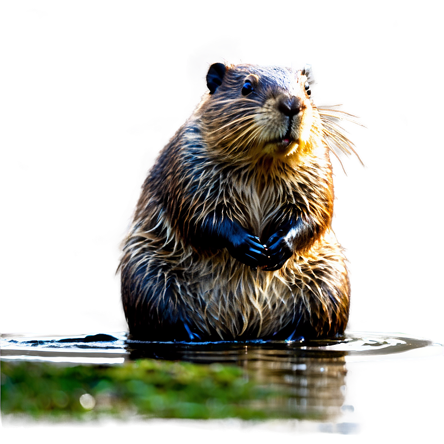 Beaver on Riverbank PNG 05242024 PNG with transparent background