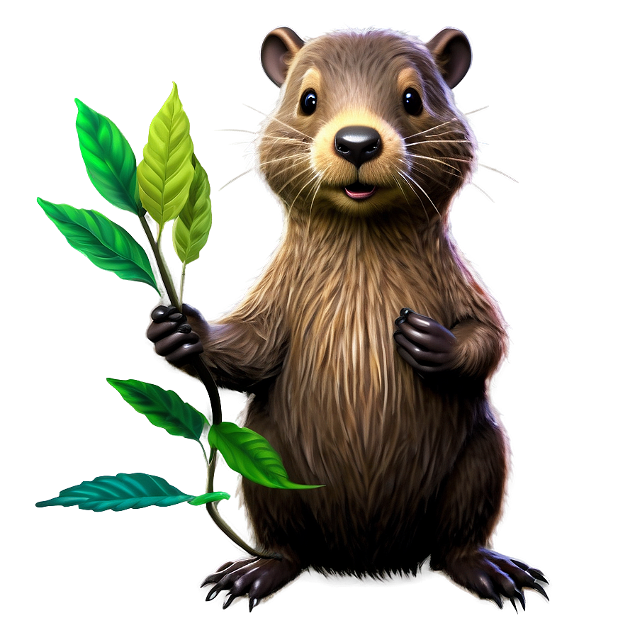 Beaver With Leaf Png 26