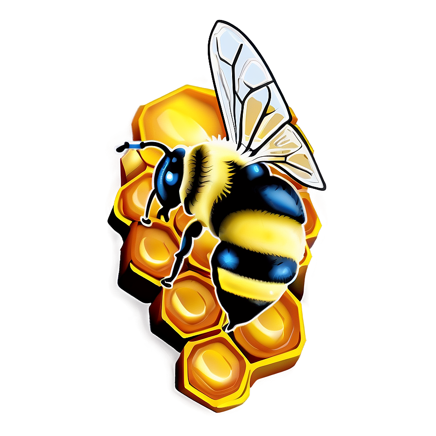 Bee On Honeycomb Png 05232024