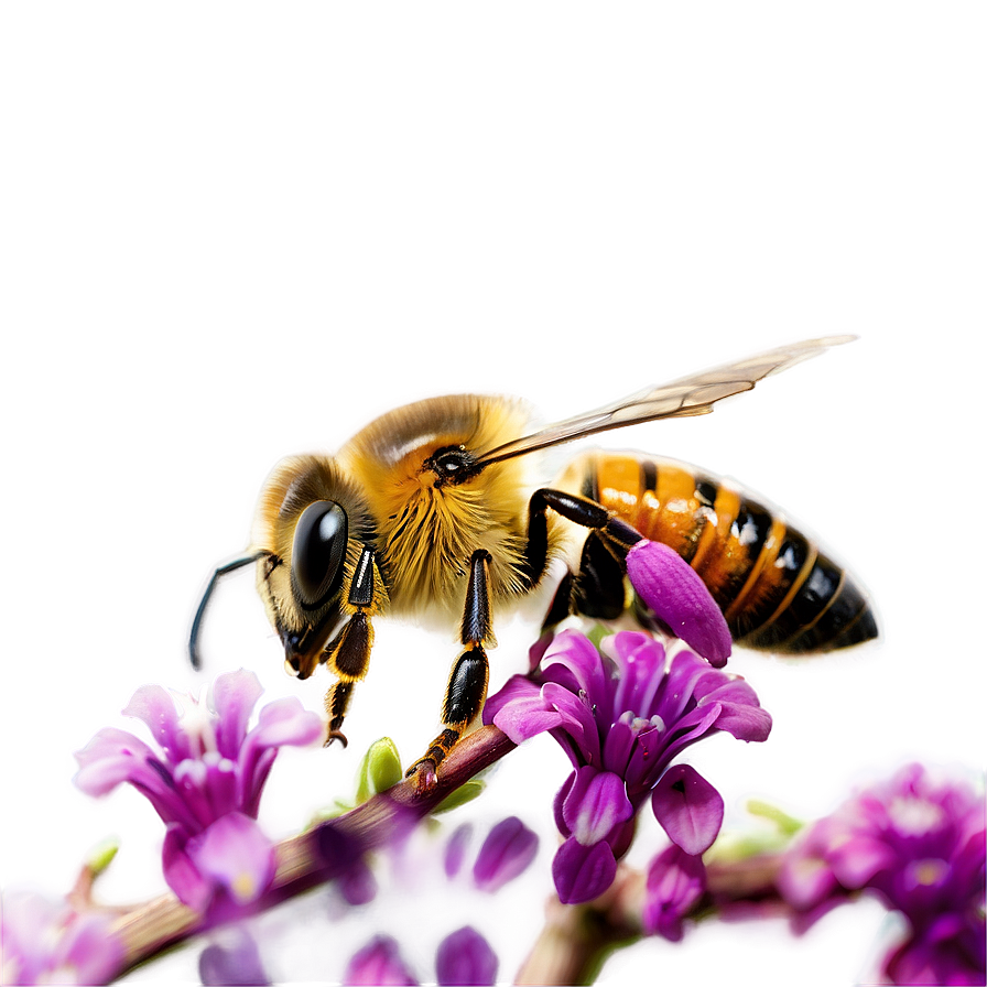 Bee Pollinating Flower PNG 21 PNG image with a transparent background, free high-resolution download