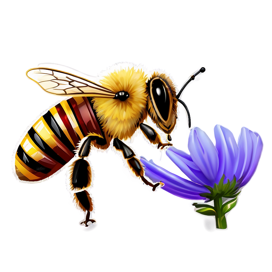 Bee With Flower Png 05232024