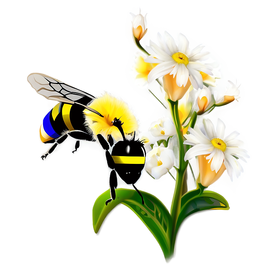 Bee With Flower Png Uji3