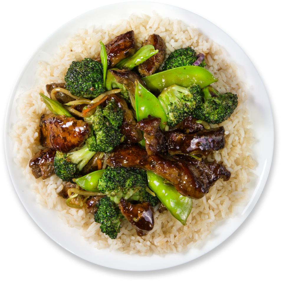 Beef Broccoli Stir Fry Rice Dish