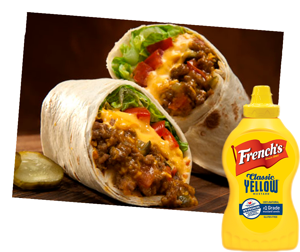 Beef Burrito Yellow Mustard