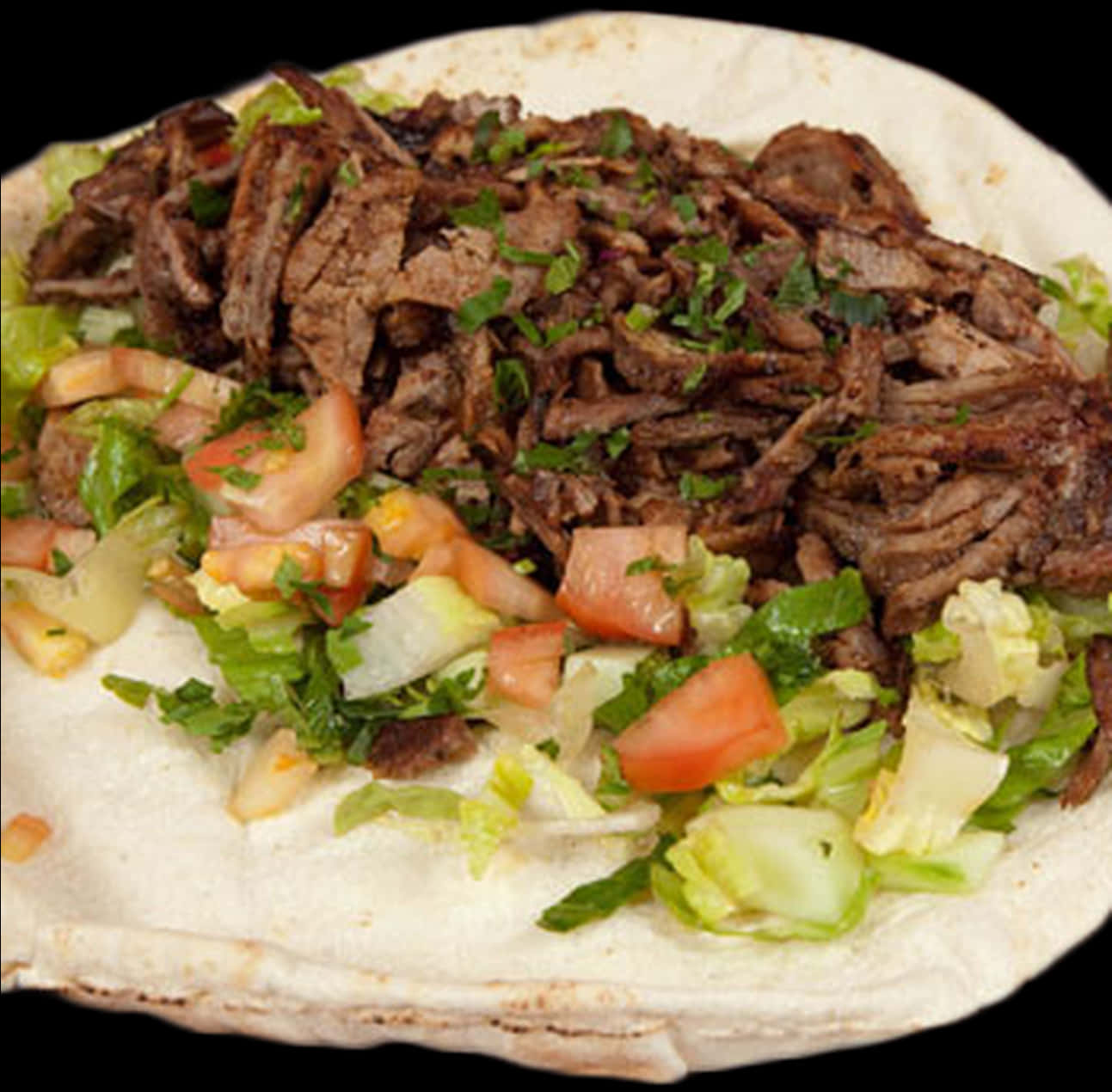 Beef Shawarmaon Pita Bread