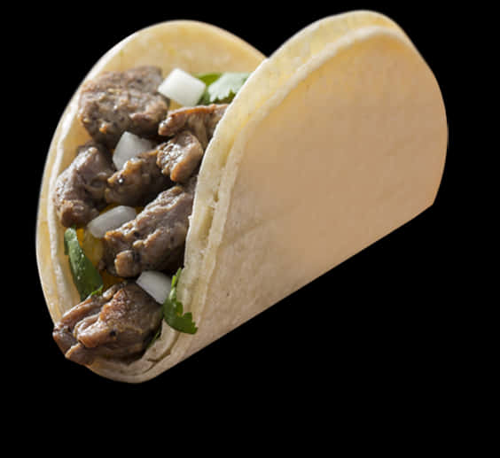 Beef Taco Black Background