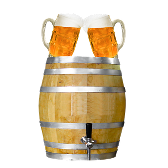 Beer Mugson Barrel PNG with transparent background