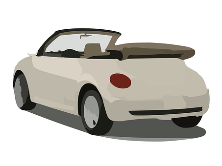 Beetle Convertible Cartoon PNG with transparent background