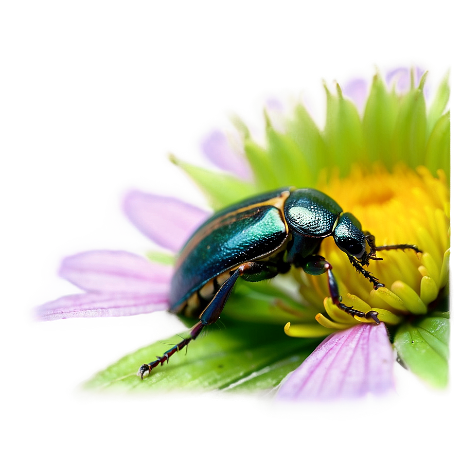 Beetle On Flower Macro Png 88